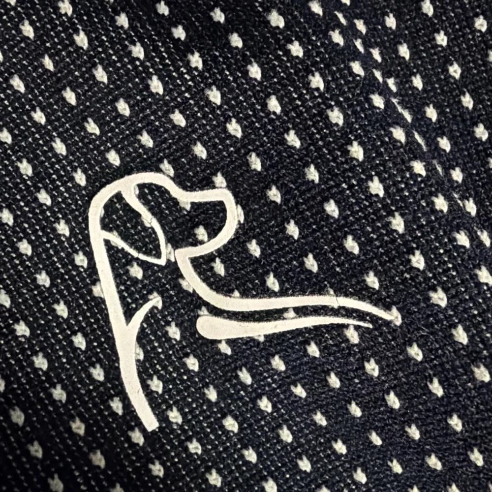 RHOBACK Golf 1/4 Zip Pullover Blue White Dot Mens Sz M Athletic Stretch
